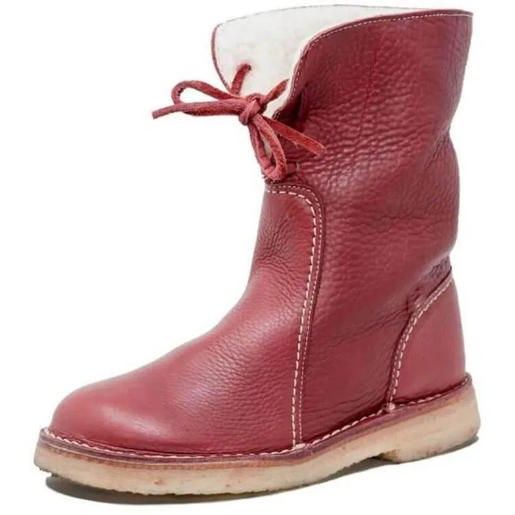 Women's Leather Ankle Boots with Laces