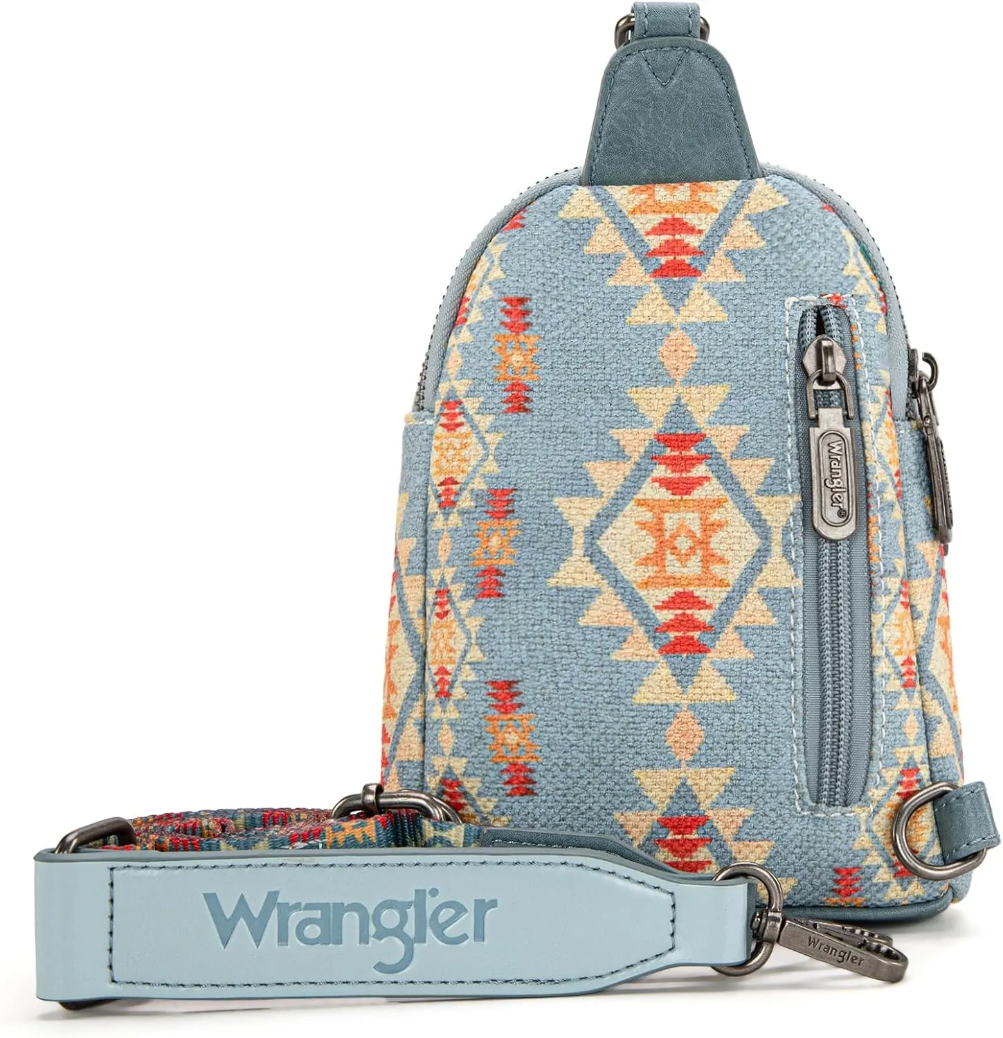Wrangler Aztec Crossbody Sling Bags for Women Southwestern Print Purse with Detachable Strap