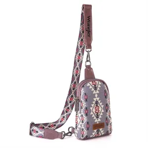 Wrangler Aztec Crossbody Sling Bags for Women Southwestern Print Purse with Detachable Strap
