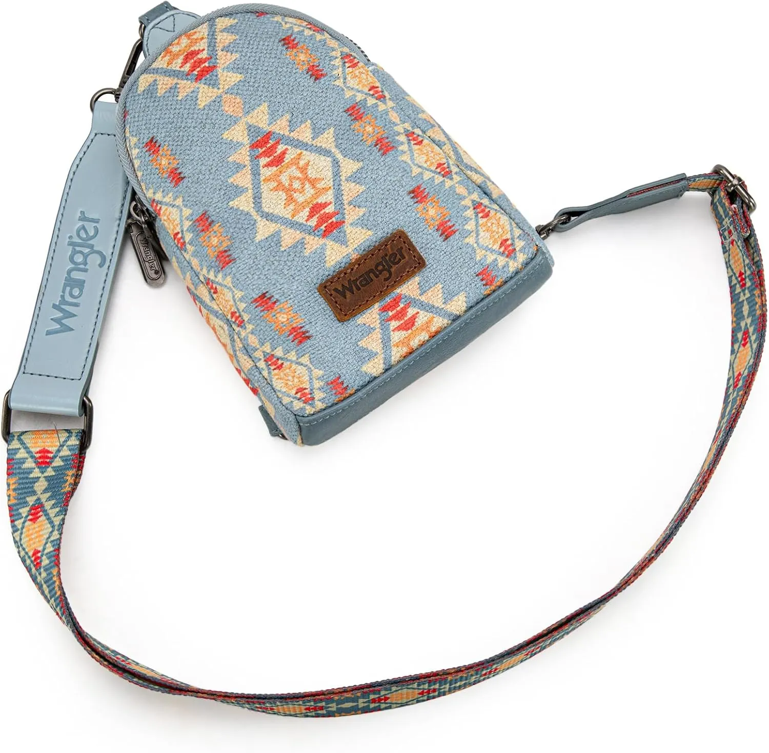 Wrangler Aztec Crossbody Sling Bags for Women Southwestern Print Purse with Detachable Strap