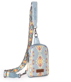 Wrangler Aztec Crossbody Sling Bags for Women Southwestern Print Purse with Detachable Strap