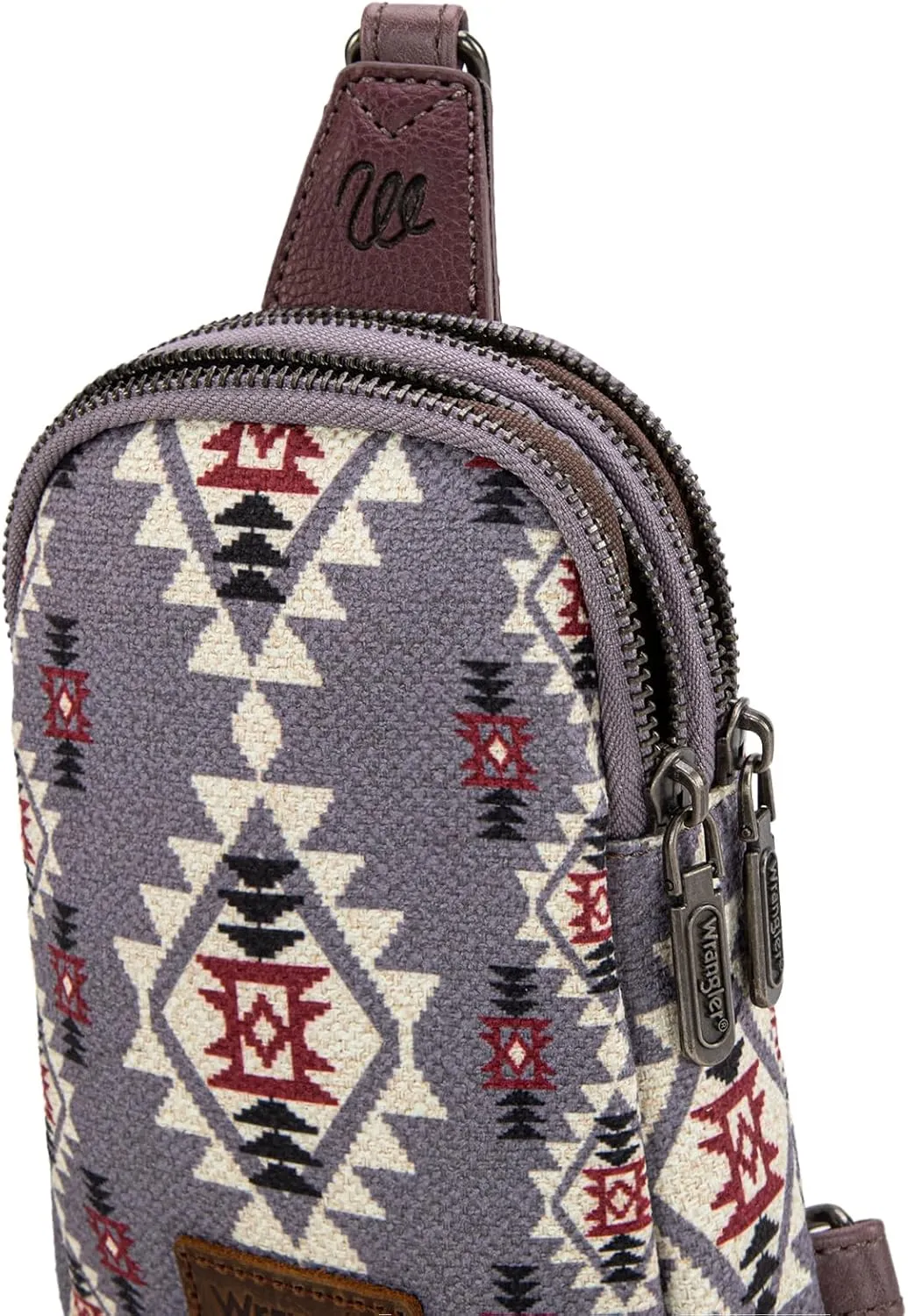 Wrangler Aztec Crossbody Sling Bags for Women Southwestern Print Purse with Detachable Strap