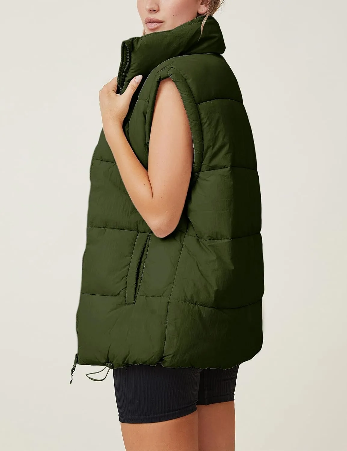 Xiaoxuemeng Womens Puffer Vest Collared Sleeveless Zip Up Padded Gilet Jacket Outwear