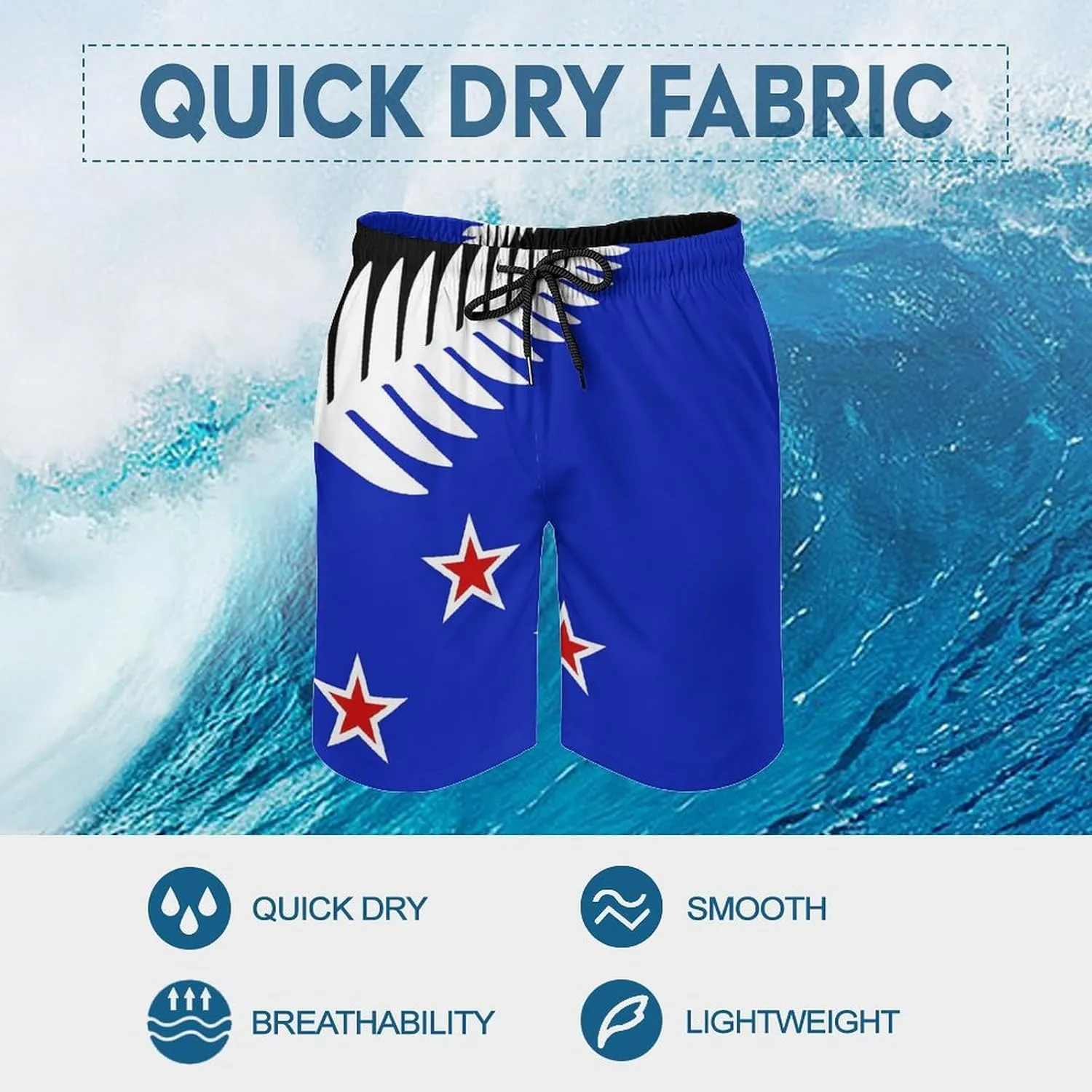 Zakqeik Slovakia Flag Mens Swim Trunks Quick Dry Swim Shorts with Pockets Funny Beach Shorts