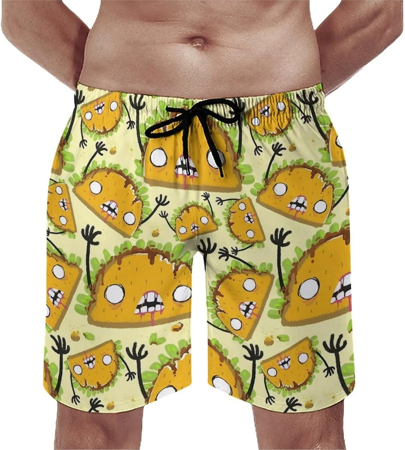 Zombie Taco Men's Swim Trunks Quick Dry Bathing Suit Swimming Shorts Beach Swimwear
